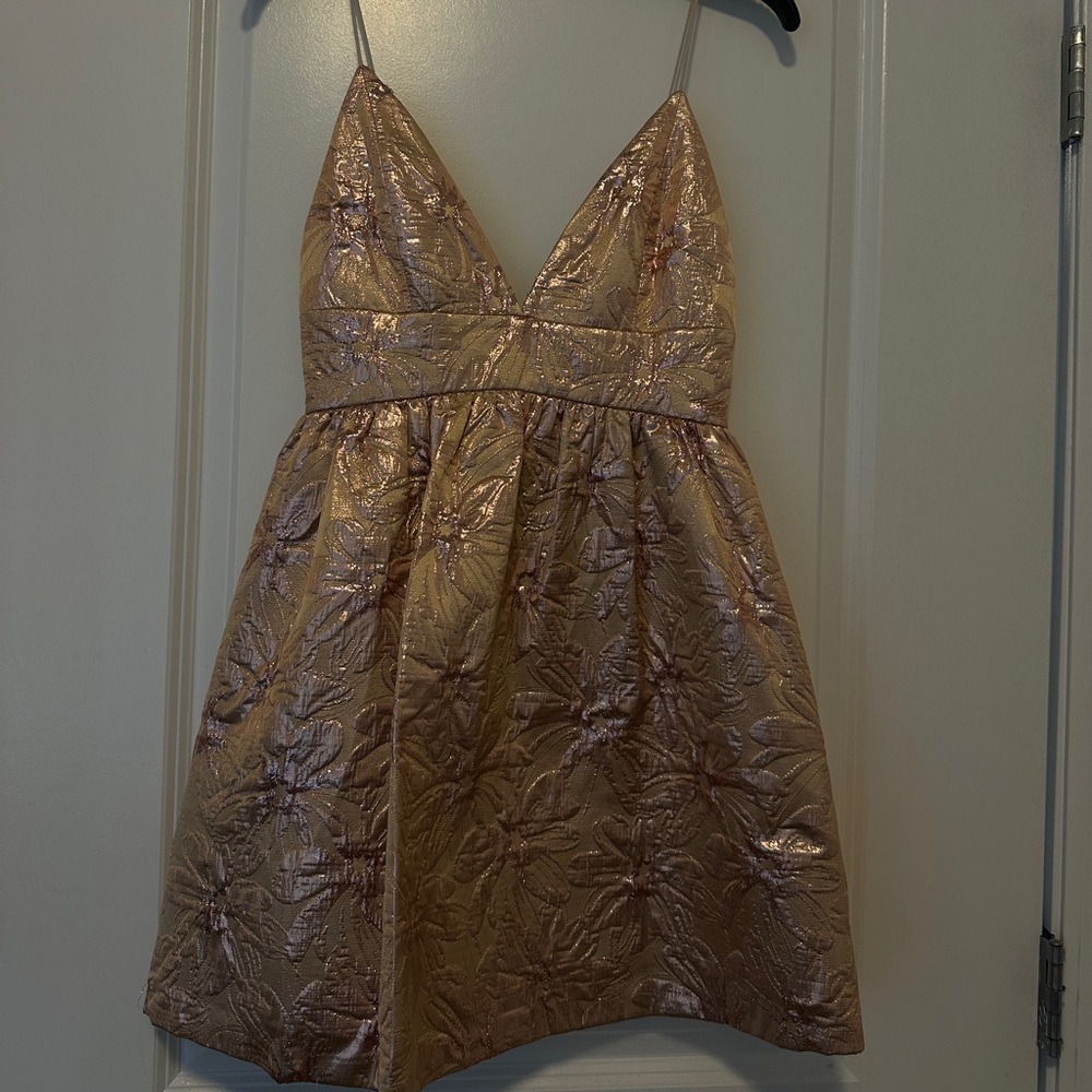Alice + Olivia Rose Gold Mini Dress